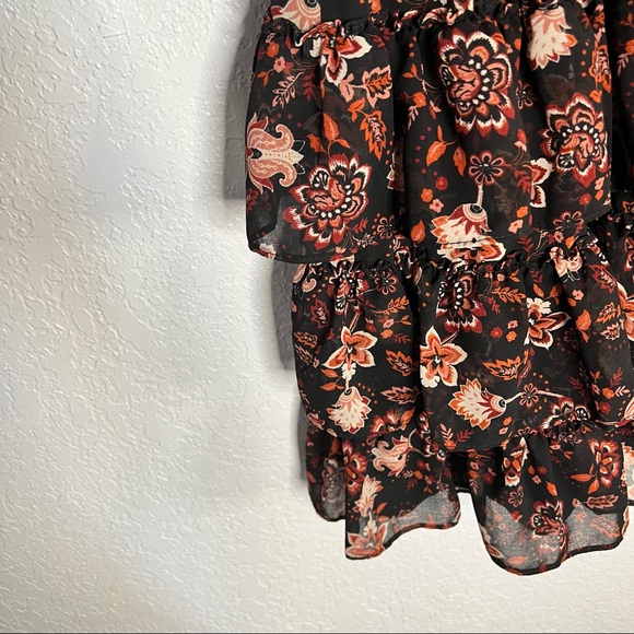 Express Long Sleeve Paisley Ruffle skirt Dress size XXS - Picture 9 of 15